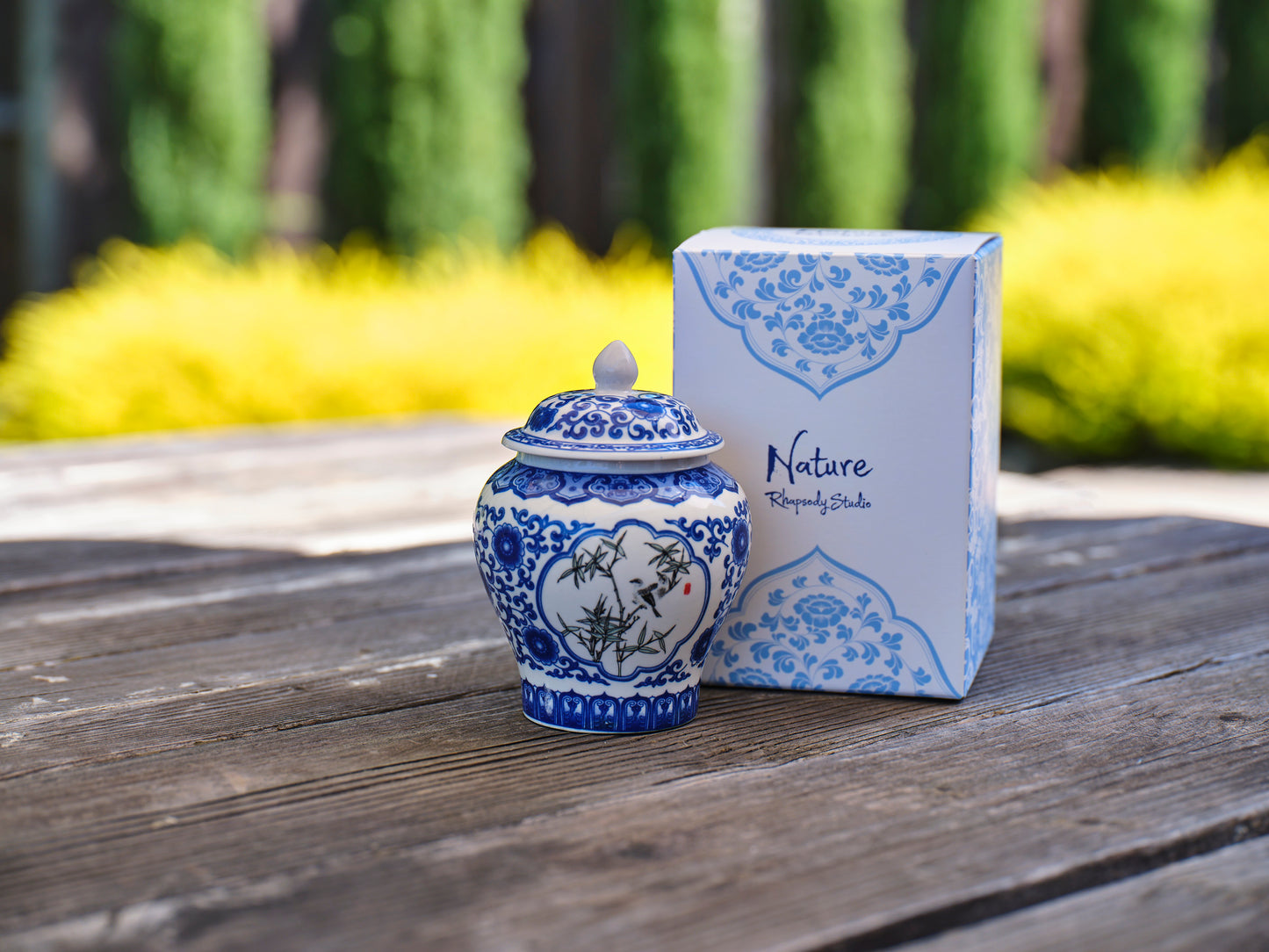 Small Blue and White Porcelain: Bamboo
